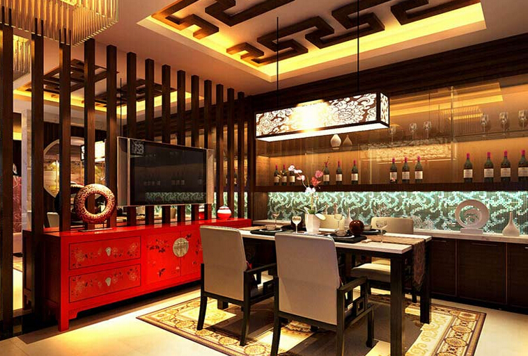 中式餐飲華麗優(yōu)雅風效果圖